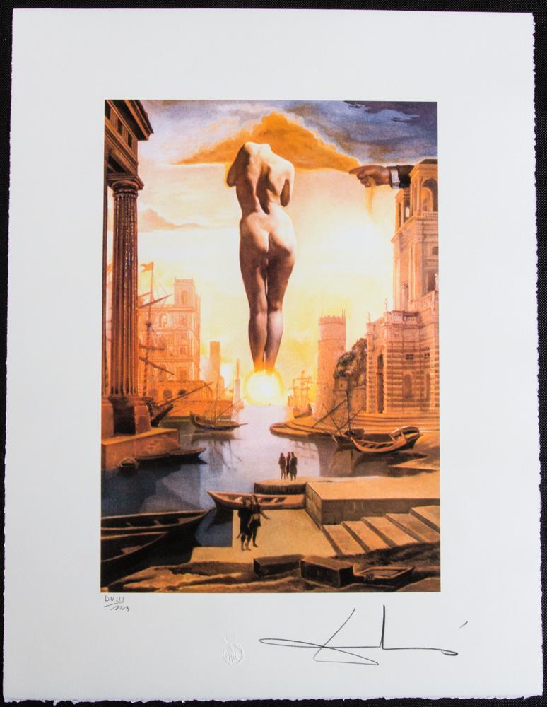 Salvador Dali "Dalí's Hand Drawing Back the Golden: Salvador Dali (after) „Dalí's Hand Drawing Back the Golden Fleece in the Form of a Cloud To Show Gala the Dawn Completely Nude, Very, Very Far Away Behind the Sun" offset lithography, sheet