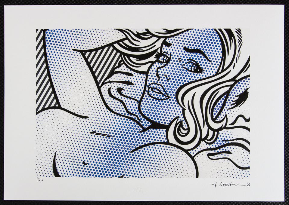 Roy Lichtenstein "Seductive Girl": Roy Lichtenstein (after) „Seductive Girl" limited edition of 150, lithography print, plate signed bottom right, numbered with pencil bottom left 85/150, heavy paper, with „STYRIA Studio