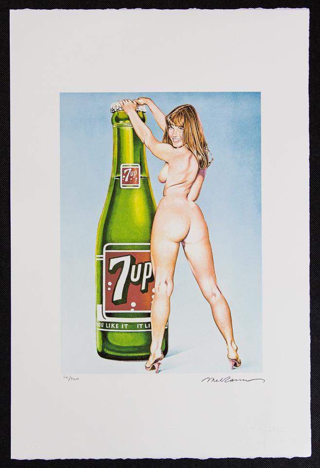 Mel Ramos "You Like It 7up": Mel Ramos (after) „You Like It 7up” offset lithograph in colors on Arches paper, Georges Israel Editeur, sheet size 38,5 x 57 cm, plate signed bottom right, numbered with pencil, limited e
