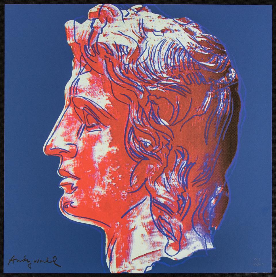Andy Warhol "Alexander The Great": Andy Warhol (after) „Alexander The Great" offset lithography, size 60 x 60 cm, plate signed bottom left, numbered with pencil, limited edition 201/2400, heavy paper, stamped with CMOA on the bac