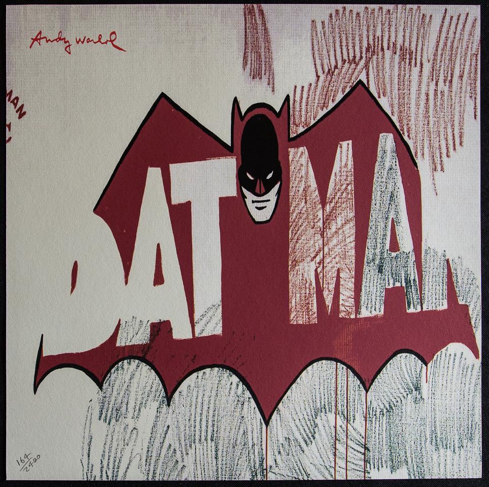 Andy Warhol "Batman": Andy Warhol (after) „Batman" offset lithography, size 60 x 60 cm, plate signed top left, numbered with pencil, limited edition 164/2400, heavy paper, stamped with CMOA on the back (Carnegie Muse