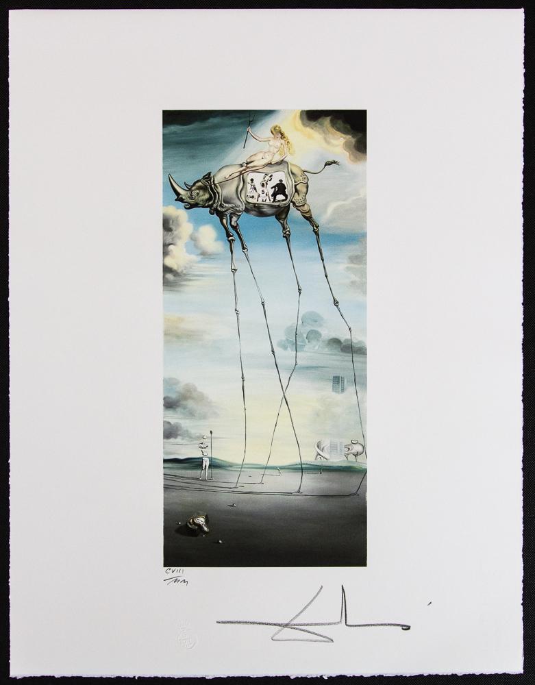 Salvador Dali "Heavenly Walk": Salvador Dali (after) „Heavenly Walk" offset lithography, sheet size 50 x 65 cm, signed bottom right, pencil „Dali”, numbered with pencil bottom left CVIII/MM, limited edition 2000, 