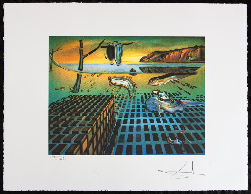 Salvador Dali "The Disintegration Of The Persistence Of Memory": Salvador Dali (after) „The Disintegration Of The Persistence Of Memory" offset lithography, sheet size 50 x 65 cm, signed bottom right, pencil „Dali”, numbered with pencil bottom lef