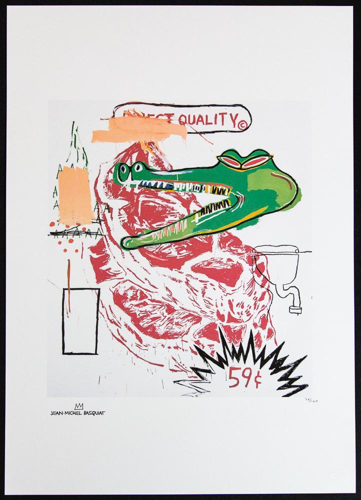 Jean-Michel Basquiat, untitled: Jean-Michel Basquiat (after) untitled/ Jean-Michel Basquiat and Andy Warhol, Collaboration #23, lithography print, sheet size 50 x 70 cm, plate signed bottom left, numbered bottom right with pencil, l