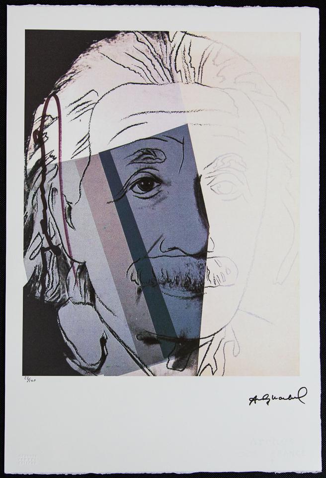 Andy Warhol "Albert Einstein": Andy Warhol (after) „Albert Einstein" offset lithograph in colors on Arches paper, Georges Israel Editeur, sheet size 38,5 x 57 cm, plate signed bottom right, numbered with pencil, limited editi
