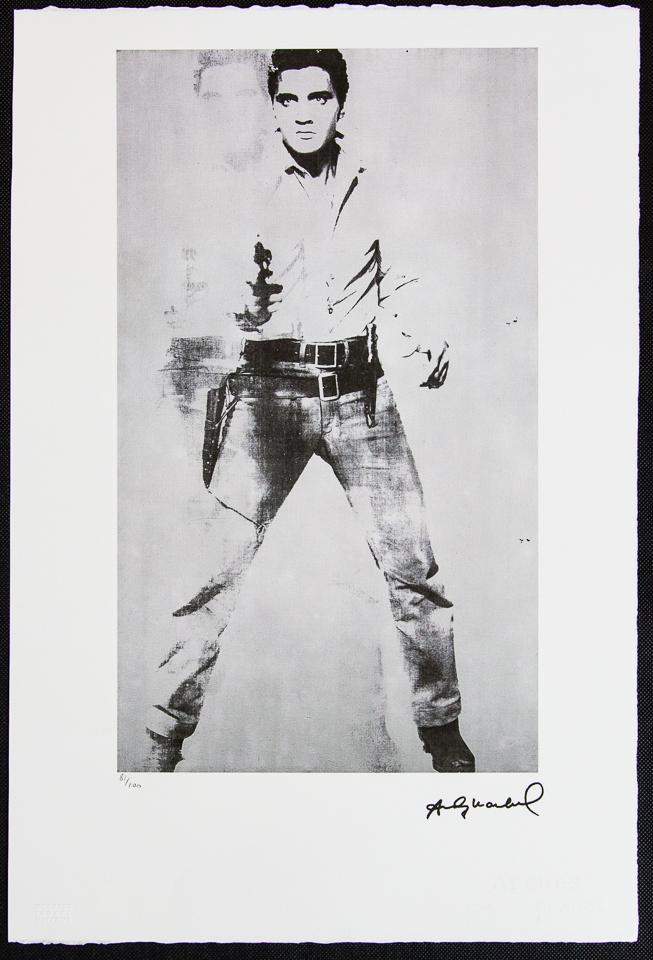 Andy Warhol "Elvis Presley": Andy Warhol (after) „Elvis Presley" offset lithograph in colors on Arches paper, Georges Israel Editeur, sheet size 38,5 x 57 cm, plate signed bottom right, numbered with pencil, limited edition