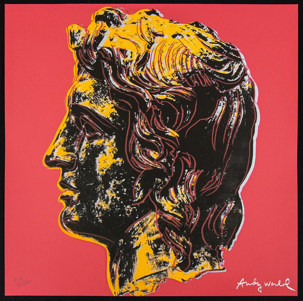 Andy Warhol "Alexander The Great": Andy Warhol (after) „Alexander The Great" offset lithography, size 60 x 60 cm, plate signed bottom right, numbered with pencil, limited edition 214/2400, heavy paper, stamped with CMOA on the ba