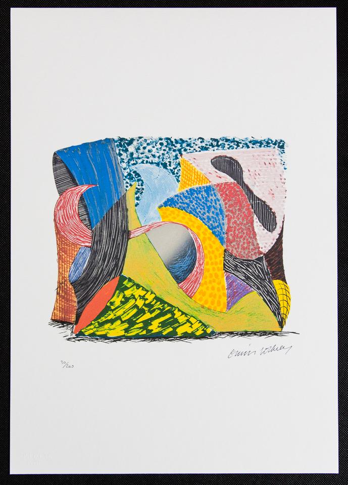 David Hockney „Going Out": David Hockney (after) â€žGoing Out" limited edition of 200, lithography print, plate signed bottom right, numbered with pencil bottom left 30/200, heavy cotton paper, with embossing stamp â€žS