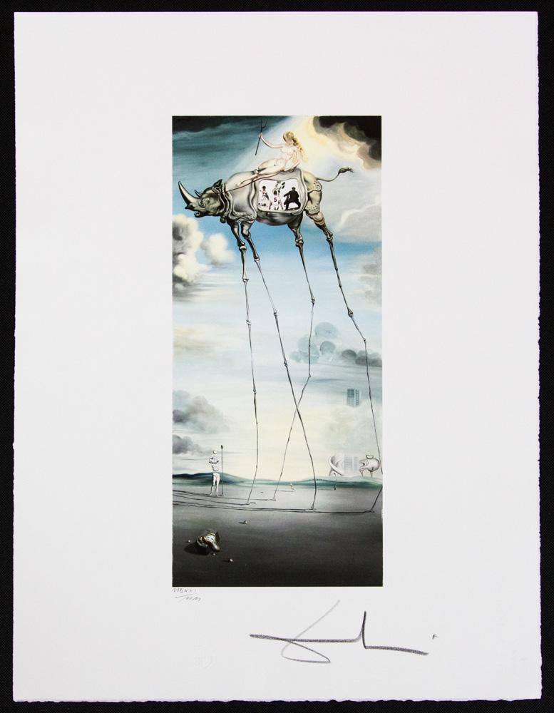 Salvador Dali „Heavenly Walk": Salvador Dali (after) â€žHeavenly Walk" offset lithography, sheet size 50 x 65 cm, signed bottom right, numbered with pencil bottom left MDXXI/MM, limited edition 2000, heavy paper with watermark 
