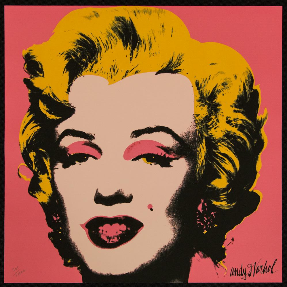 Andy Warhol „Marilyn Monroe": Andy Warhol (after) â€žMarilyn Monroe" offset lithography, size 60 x 60 cm, plate signed bottom right, numbered with pencil, limited edition 501/2400, heavy paper, stamped with CMOA on the back (C