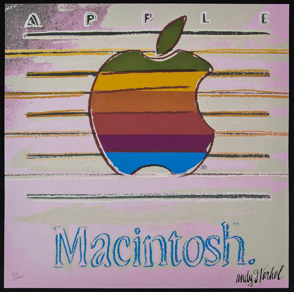 Andy Warhol „Apple": Andy Warhol (after) â€žApple" offset lithography, size 60 x 60 cm, plate signed bottom right, numbered with pencil, limited edition 165/2400, heavy paper, stamped with CMOA on the back (Carnegie M