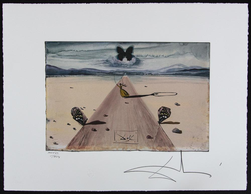 Salvador Dali „Alice In Wonderland": Salvador Dali (after) â€žAlice In Wonderland" offset lithography, sheet size 50 x 65 cm, signed bottom right, numbered with pencil bottom left MCCVII/MM, limited edition 2000, heavy paper with wat