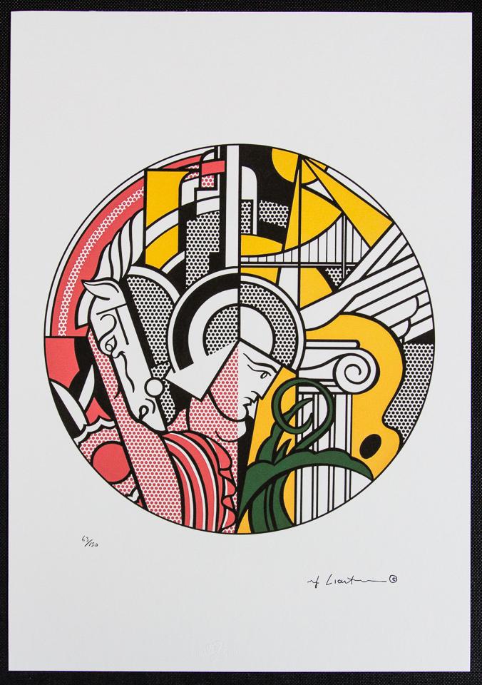 Roy Lichtenstein „The Solomon": Roy Lichtenstein (after) â€žThe Solomon" limited edition of 150, lithography print, plate signed bottom right, numbered with pencil bottom left 63/150, heavy paper, with â€žSTYRIA Studio&rdquo
