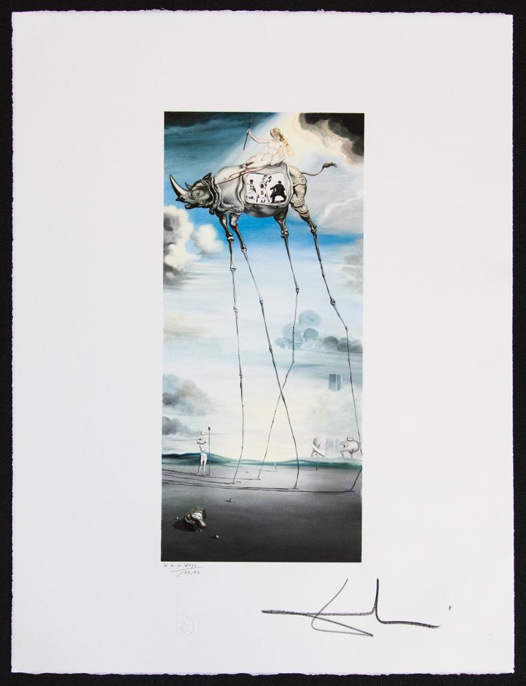Salvador Dali "Heavenly Walk": Salvador Dali (after) "Heavenly Walk" offset lithography, sheet size 50 x 65 cm, signed bottom right, pencil "Dali", numbered with pencil bottom left XXXVIII/MM, limited edition 2000, heavy paper with