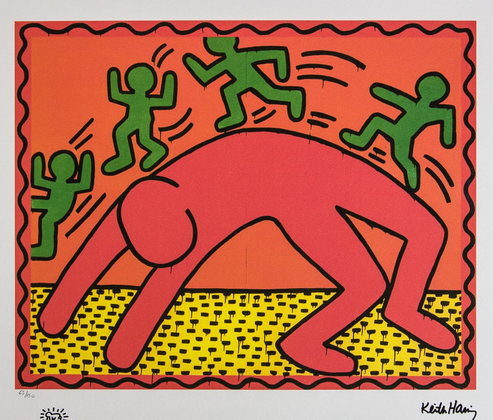 Keith Haring, Untitled: Keith Haring (after) untitled, offset lithography, limited edition of 150, sheet size 50 x 70 cm, plate signed bottom right, numbered with pencil bottom left 65/150, cotton paper, Keith Haring Foundat