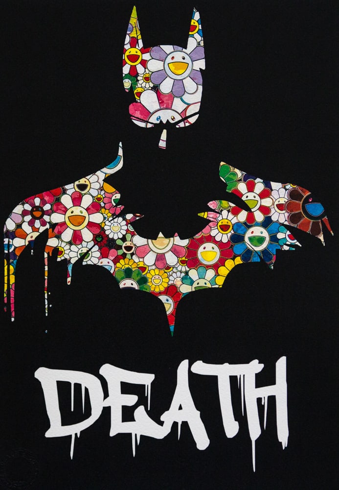 DEATH NYC SIGNED FINE ART PRINT W/COA: DEATH NYC Signed Fine Art Print, DEATH NYC is a New York City-based street artist. Her pseudonym is an acronym for "Don't Easily Abandon the Hope". Print is blind stamped, comes with Certificate of Au