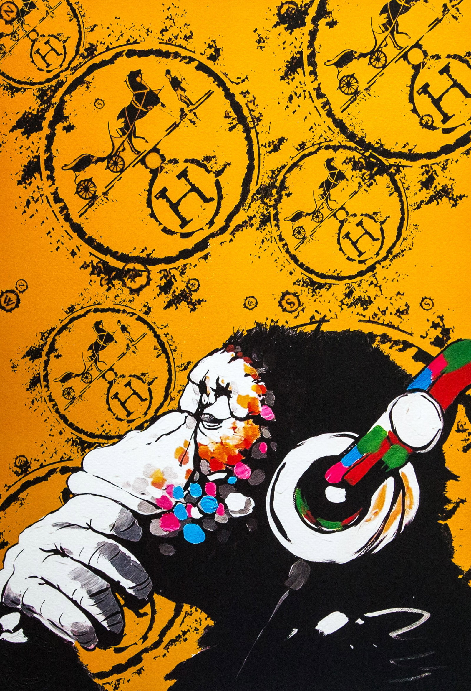 DEATH NYC SIGNED FINE ART PRINT W/COA: DEATH NYC Signed Fine Art Print, DEATH NYC is a New York City-based street artist. Her pseudonym is an acronym for "Don't Easily Abandon the Hope". Print is blind stamped, comes with Certificate of Au