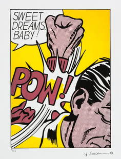 Roy Lichtenstein „Sweet Dreams Baby": Roy Lichtenstein (after) „Sweet Dreams Baby" limited edition of 150, lithography print, plate signed bottom right, numbered with pencil bottom left 3/150, heavy paper, with „STYRIA Studio” e