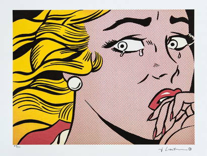 Roy Lichtenstein „Crying Girl": Roy Lichtenstein (after) „Crying Girl" limited edition of 150, lithography print, plate signed bottom right, numbered with pencil bottom left 44/150, heavy paper, with „STYRIA Studio” emboss
