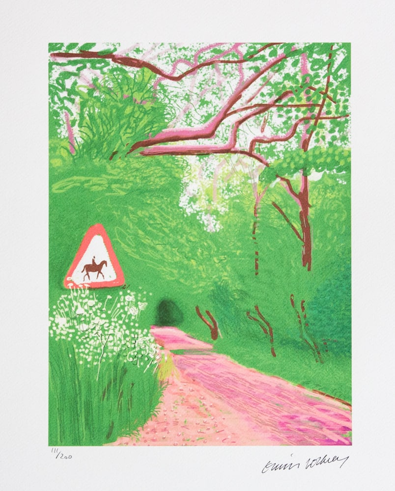 David Hockney 'The Arrival of Spring in Woldgate': David Hockney (after) 'The Arrival of Spring in Woldgate' limited edition of 200, lithography print, plate signed bottom right, numbered with pencil bottom left 111/200, heavy cotton paper, with embos