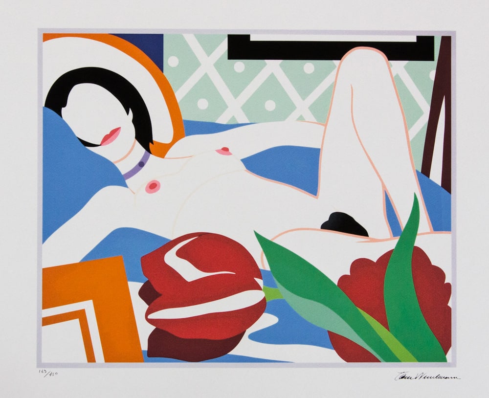 Tom Wesselmann 'Monica with Tulips': Tom Wesselmann (after) 'Monica with Tulips' offset lithography, limited edition of 450, sheet size 50 x 70 cm, plate signed bottom right, numbered with pencil bottom left 169/450, cotton paper, bottom