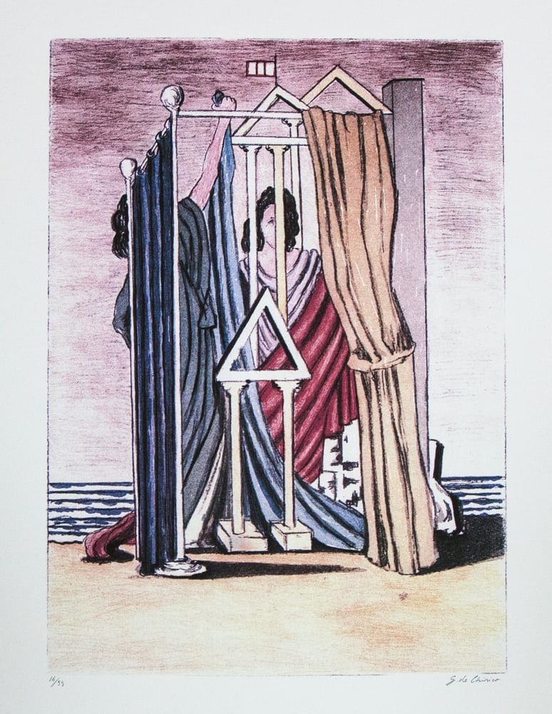 Giorgio De Chirico 'The Sibille': Giorgio De Chirico (after) 'The Sibille' offset lithograph in colors, signed bottom right, numbered bottom left with pencil, limited edition 16/99, pencil 'G. De Chirico', bottom center publishing hou