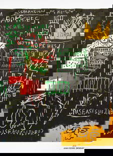 Jean-Michel Basquiat 'Separation of the K. Aopkhes': Jean-Michel Basquiat (after) 'Separation of the K. Aopkhes' lithography print, sheet size 50 x 70 cm, plate signed bottom right, numbered bottom left with pencil, limited edition 147/300, bottom
