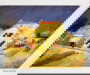 Vincent van Gogh 'The Yellow House': Vincent van Gogh (after) 'The Yellow House' lithography print, sheet size 50 x 70 cm, plate signed bottom right, numbered with pencil bottom left, limited edition 60/250, with embossing stamp