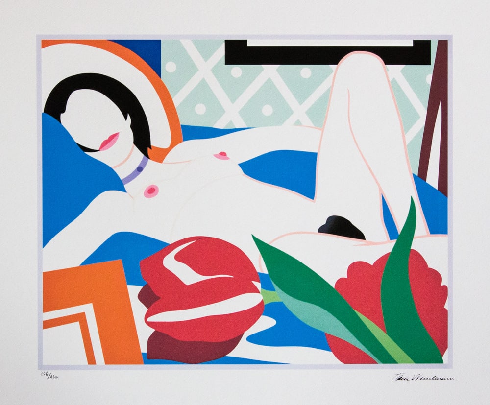 Tom Wesselmann 'Monica with Tulips': Tom Wesselmann (after) 'Monica with Tulips' offset lithography, limited edition of 450, sheet size 50 x 70 cm, plate signed bottom right, numbered with pencil bottom left 266/450, cotton paper, bottom