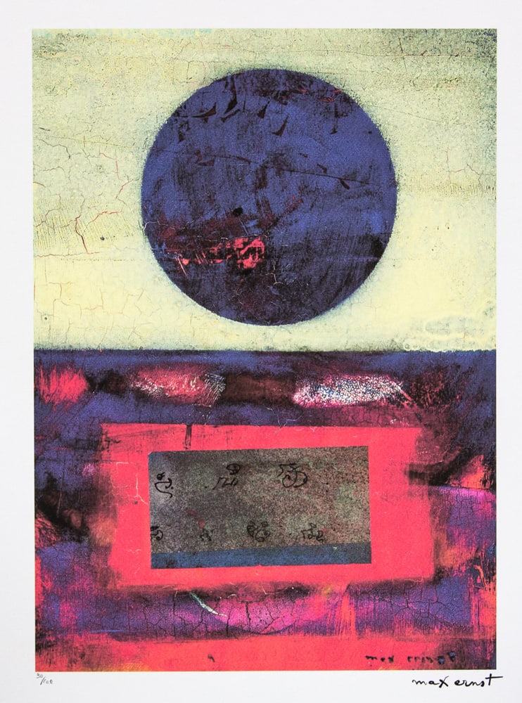 Max Ernst, Untitled: Max Ernst (after) untitled, lithography print, sheet size 50 x 70 cm, plate signed bottom right, numbered with pencil bottom left, limited edition 90/100, bottom left publishing house stamp 'SPADEM, P