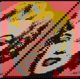 Andy Warhol 'Marilyn Monroe': Andy Warhol (after) 'Marilyn Monroe' offset lithography, size 60 x 60 cm, plate signed bottom right, numbered with pencil, limited edition 518/2400, heavy paper, stamped with CMOA on the back (Carnegi