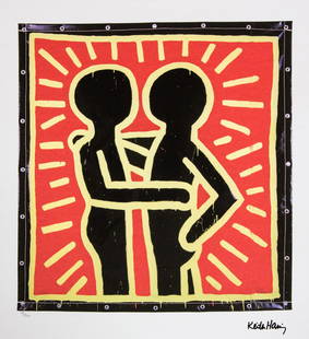 Keith Haring, Untitled: Keith Haring (after) untitled, offset lithography, limited edition of 150, sheet size 50 x 70 cm, plate signed bottom right, numbered with pencil bottom left 59/150, cotton paper, Keith Haring Foundat