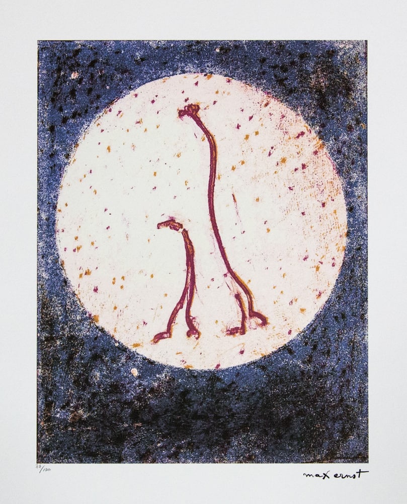 Max Ernst, from 'Little Lambs': Max Ernst (after) from 'Little Lambs' lithography print, sheet size 50 x 70 cm, plate signed bottom right, numbered with pencil bottom left, limited edition 77/100, bottom left publishing house stamp