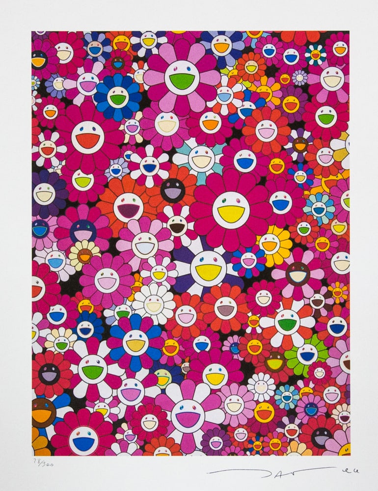 Takashi Murakami 'An Homage to Monopink': Takashi Murakami (after) 'An Homage to Monopink' offset lithography, limited edition of 300, sheet size 50 x 65 cm, plate signed bottom right, numbered with pencil bottom left 28/300, fine art paper,