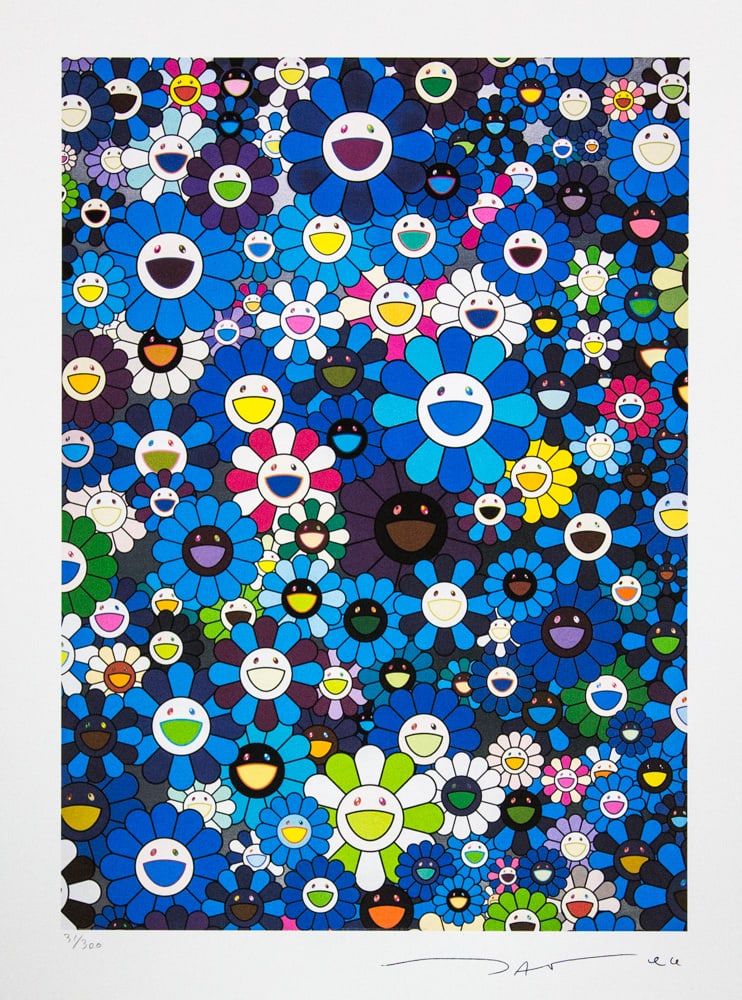 Takashi Murakami 'An Homage to IKB 1957': Takashi Murakami (after) 'An Homage to IKB 1957' offset lithography, limited edition of 300, sheet size 50 x 65 cm, plate signed bottom right, numbered with pencil bottom left 31/300, fine art paper,