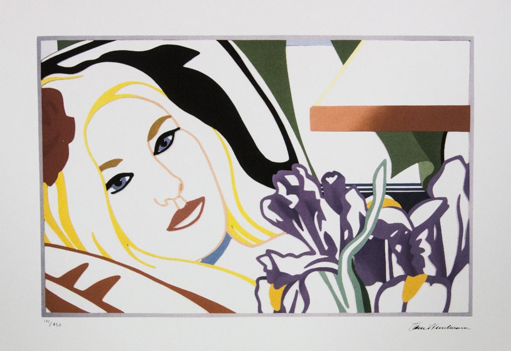 Tom Wesselmann 'Bedroom Blonde with Iris': Tom Wesselmann (after) 'Bedroom Blonde with Iris' offset lithography, limited edition of 450, sheet size 50 x 70 cm, plate signed bottom right, numbered with pencil bottom left 101/450, cotton paper,