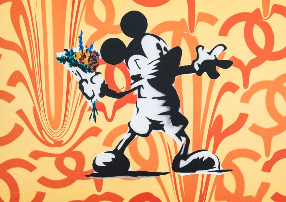 DEATH NYC SIGNED FINE ART PRINT W/COA: DEATH NYC Signed Fine Art Print with COA , DEATH NYC is a New York City-based street artist. Her pseudonym is an acronym for 'Don't Easily Abandon the Hope'. Print is blind stamped, comes with