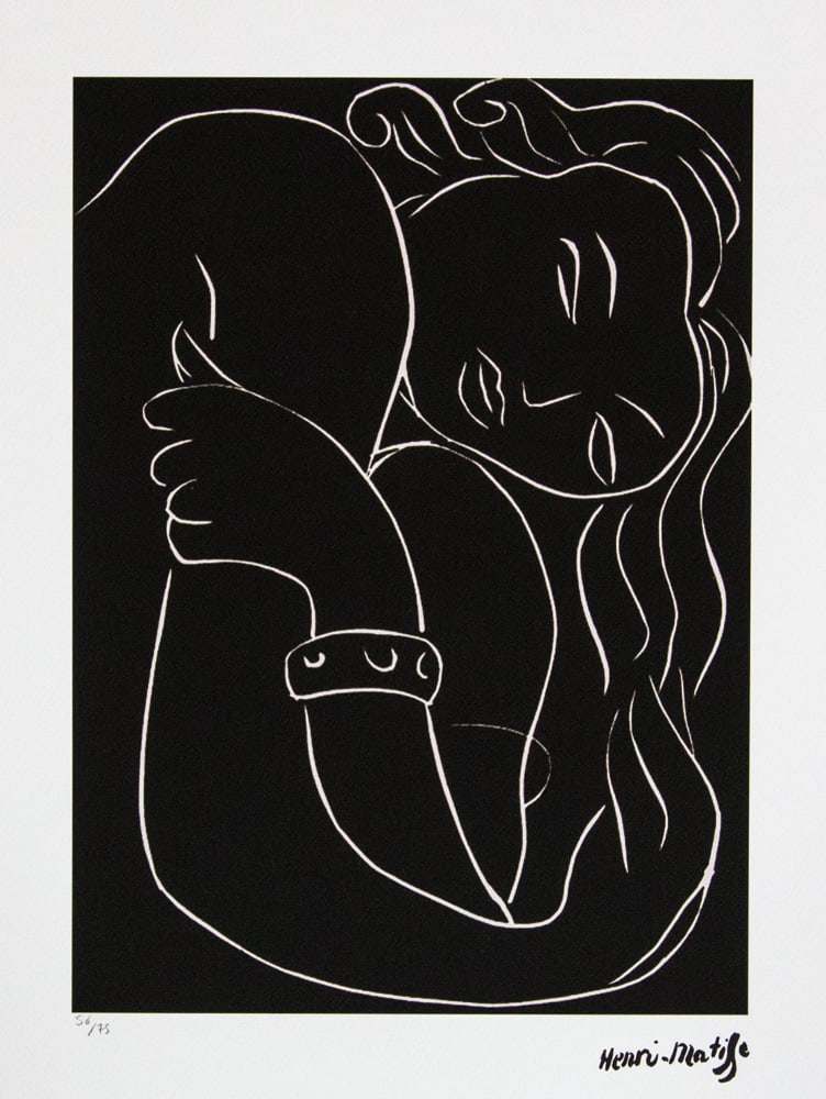 Henri Matisse 'Pasiphae: Song of Minos': Henri Matisse (after) 'Pasiphae: Song of Minos' offset lithography, limited edition of 75, sheet size 50 x 70 cm, plate signed bottom right, numbered with pencil bottom left 56/75, cotton paper,