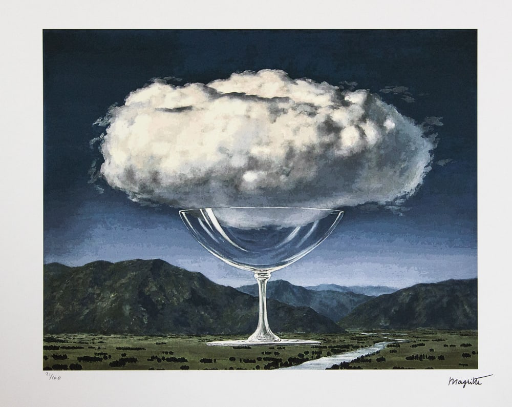 Rene Magritte 'The Heartstrings': Rene Magritte (after) 'The Heartstrings' lithography print, limited edition of 100, plate signed bottom right, numbered with pencil bottom left 21/100, bottom left publishing house stamp 'SPADEM,