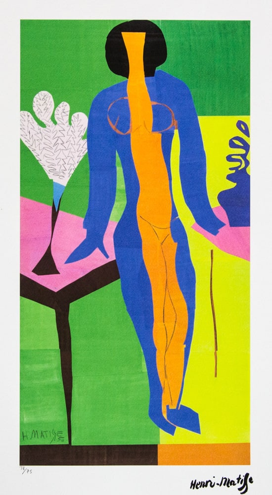 Henri Matisse 'Zulma': Henri Matisse (after) 'Zulma' offset lithography, limited edition of 75, sheet size 50 x 70 cm, plate signed bottom right, numbered with pencil bottom left 38/75, cotton paper, bottom left embossing
