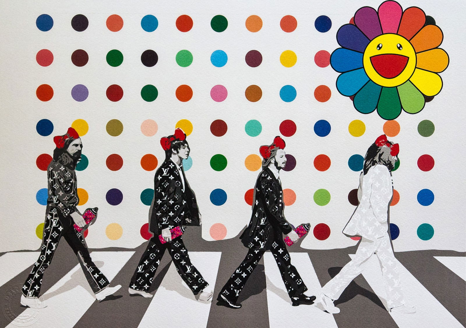 DEATH NYC SIGNED FINE ART PRINT W/COA: DEATH NYC Signed Fine Art Print with COA , DEATH NYC is a New York City-based street artist. Her pseudonym is an acronym for 'Don't Easily Abandon the Hope'. Print is blind stamped, comes with