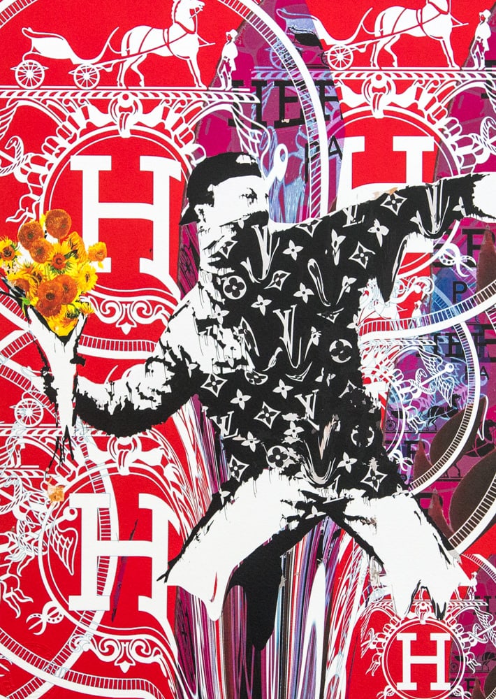 DEATH NYC SIGNED FINE ART PRINT W/COA: DEATH NYC Signed Fine Art Print with COA , DEATH NYC is a New York City-based street artist. Her pseudonym is an acronym for 'Don't Easily Abandon the Hope'. Print is blind stamped, comes with Certifi