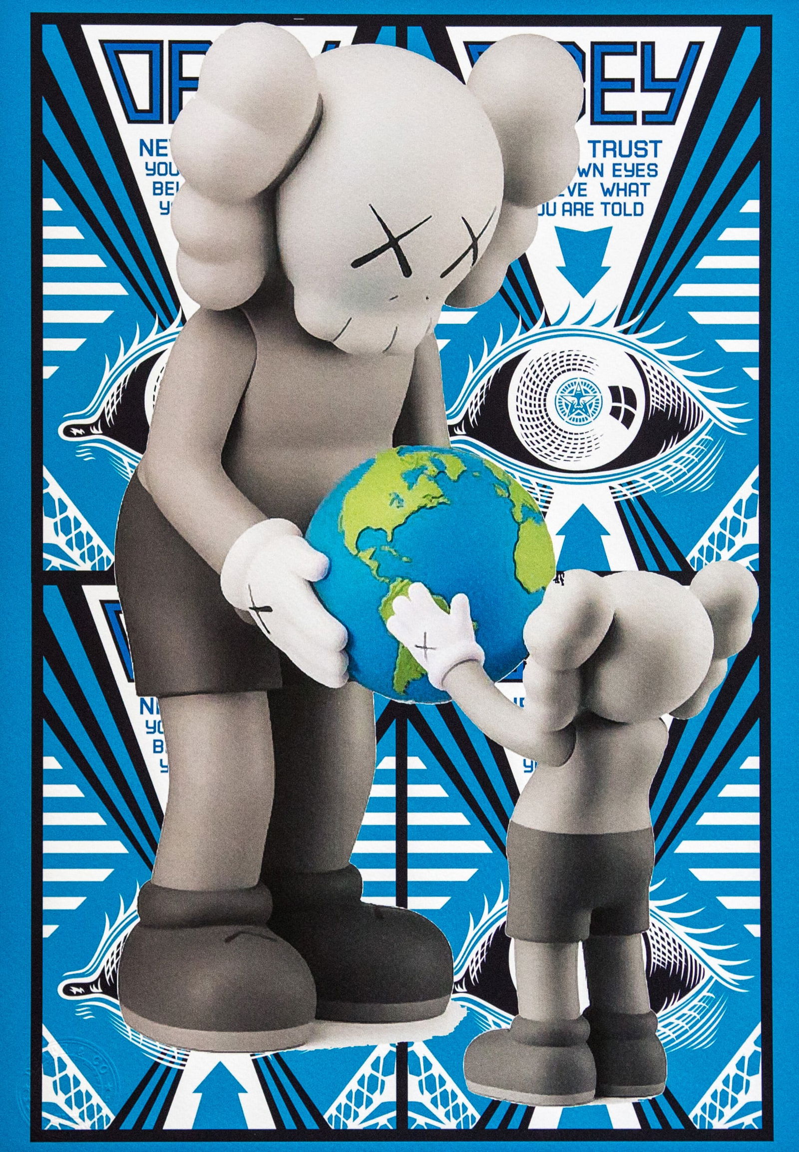 DEATH NYC SIGNED FINE ART PRINT W/COA: DEATH NYC Signed Fine Art Print with COA , DEATH NYC is a New York City-based street artist. Her pseudonym is an acronym for 'Don't Easily Abandon the Hope'. Print is blind stamped, comes with