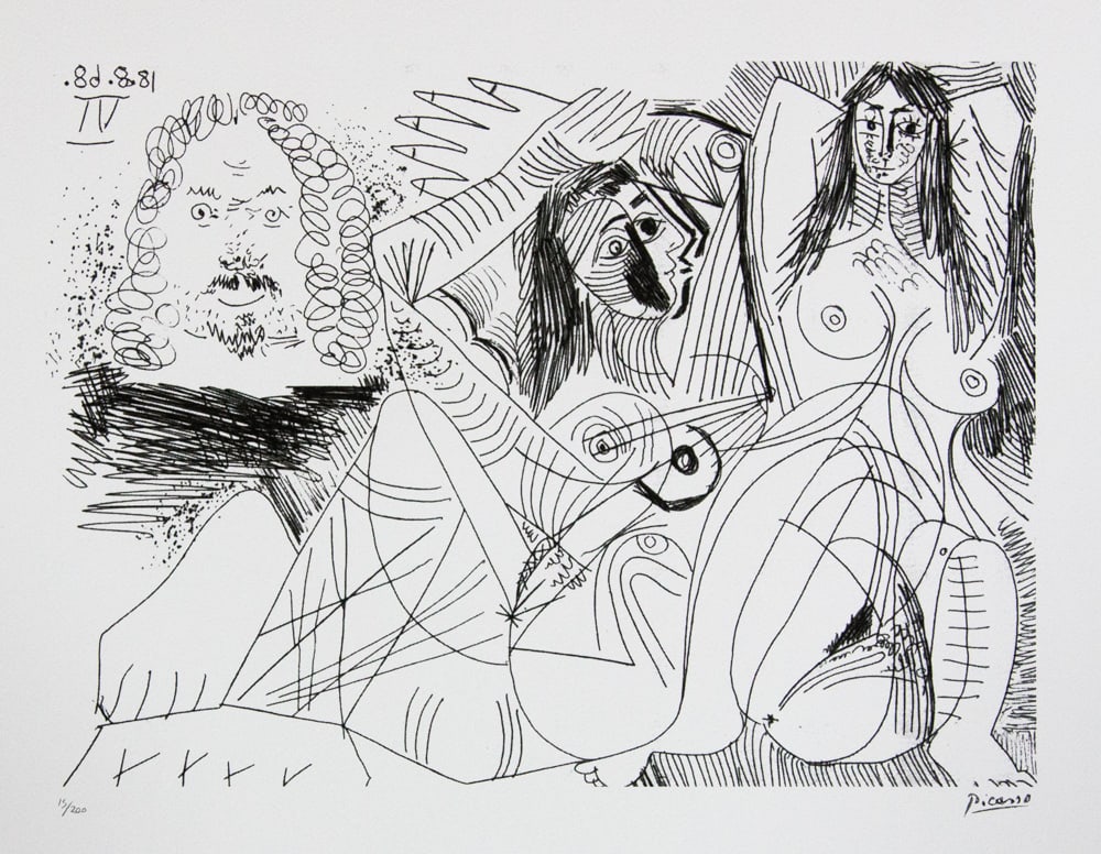Pablo Picasso, from 347 Suite: Pablo Picasso (after) from 347 Suite, lithograph print, limited edition of 200, sheet size 50 x 70 cm, plate signed bottom right, numbered with pencil bottom left 15/200, wove paper with Pablo