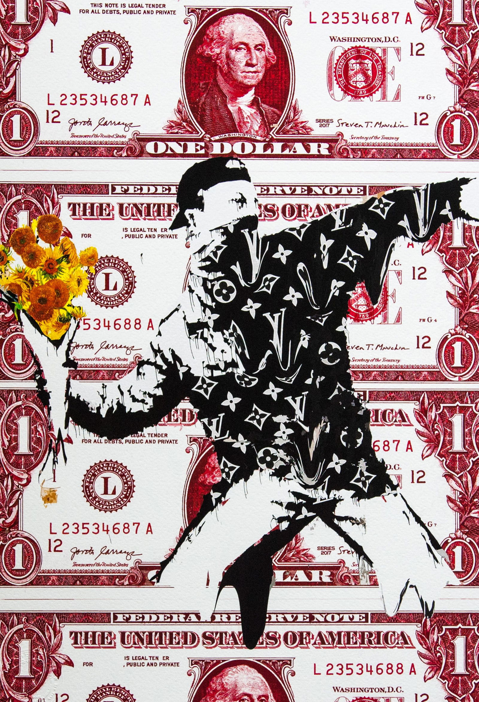 DEATH NYC SIGNED FINE ART PRINT W/COA: DEATH NYC Signed Fine Art Print with COA , DEATH NYC is a New York City-based street artist. Her pseudonym is an acronym for 'Don't Easily Abandon the Hope'. Print is blind stamped, comes with Certifi