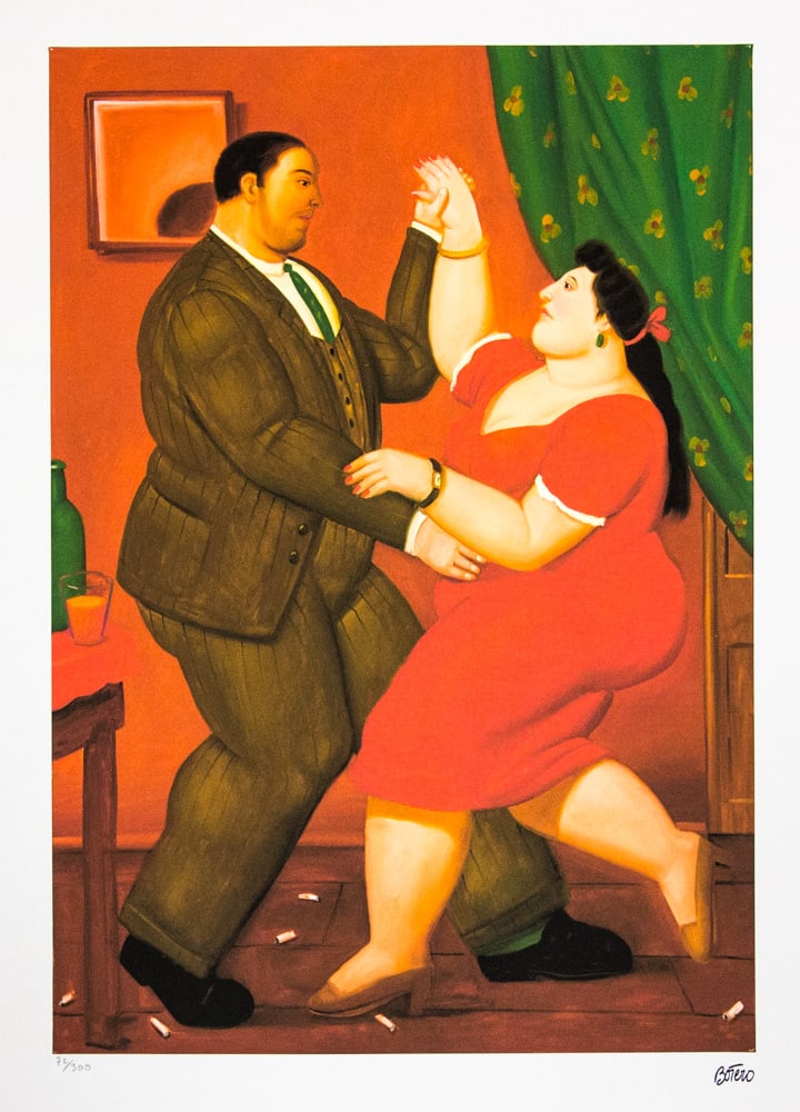 Fernando Botero 'Dancers': Fernando Botero (after) 'Dancers' offset lithography, limited edition of 300, sheet size 50 x 65 cm, plate signed bottom right, numbered with pencil bottom left 72/300, fine art paper, without additio