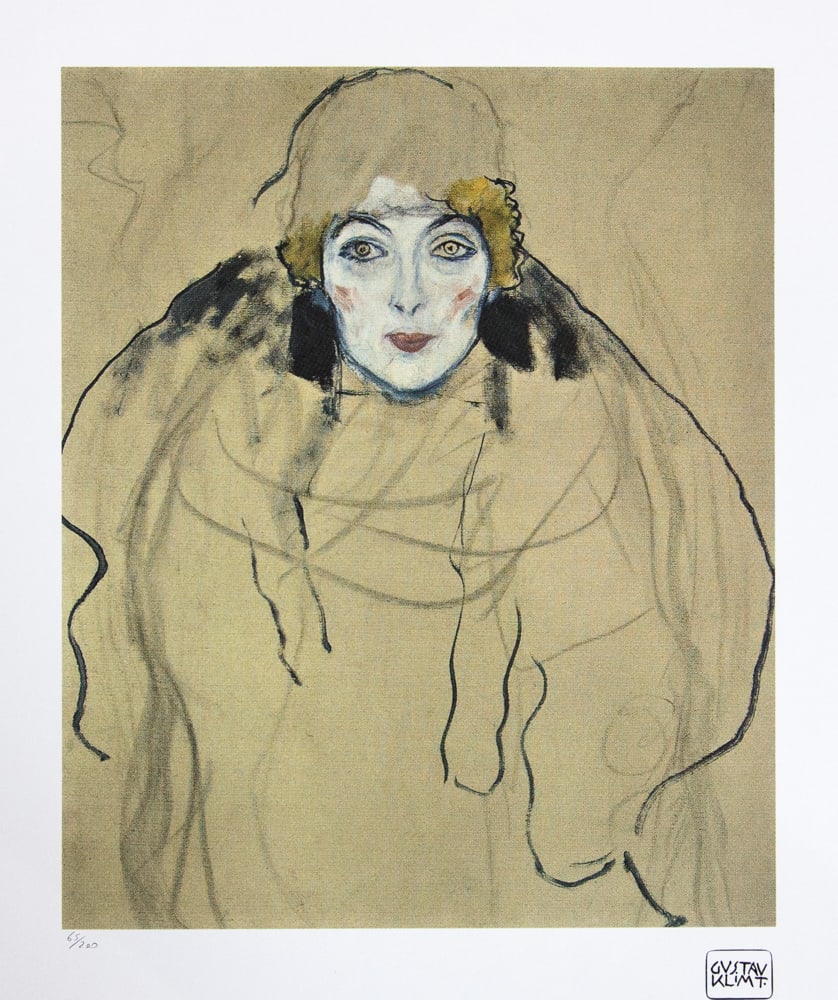 Gustav Klimt 'Portrait of a Lady': Gustav Klimt (after) 'Portrait of a Lady' limited edition of 200, lithograph print, plate signed bottom right, numbered with pencil bottom left 65/200, fine art paper, with La TREC Spa embossing,