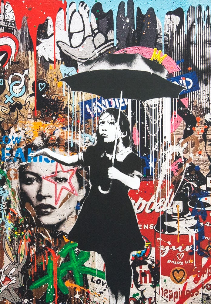 DEATH NYC SIGNED FINE ART PRINT W/COA: DEATH NYC Signed Fine Art Print with COA , DEATH NYC is a New York City-based street artist. Her pseudonym is an acronym for 'Don't Easily Abandon the Hope'. Print is blind stamped, comes with Certifi