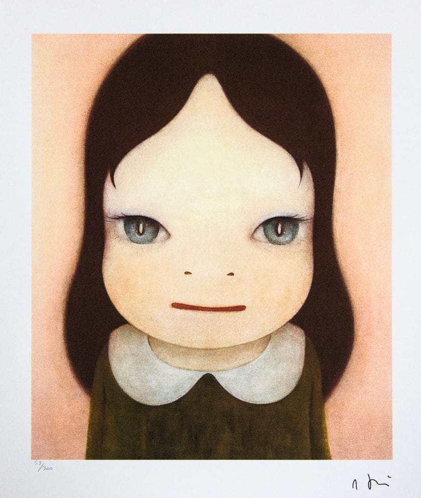 Yoshitomo Nara 'Cosmic Girls: Eyes Opened': Yoshitomo Nara (after) 'Cosmic Girls: Eyes Opened' offset lithography, limited edition of 300, sheet size 50 x 65 cm, plate signed bottom right, numbered with pencil bottom left 53/300, fine art