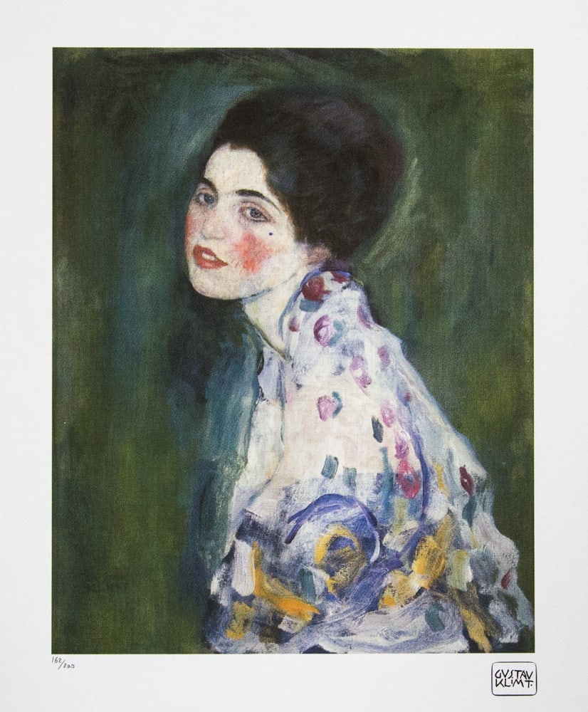 Gustav Klimt 'Portrait of a Lady': Gustav Klimt (after) 'Portrait of a Lady' limited edition of 200, lithograph print, plate signed bottom right, numbered with pencil bottom left 162/200, fine art paper, with La TREC Spa embossing,